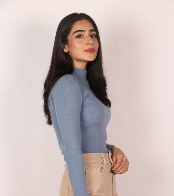Blue High Neck